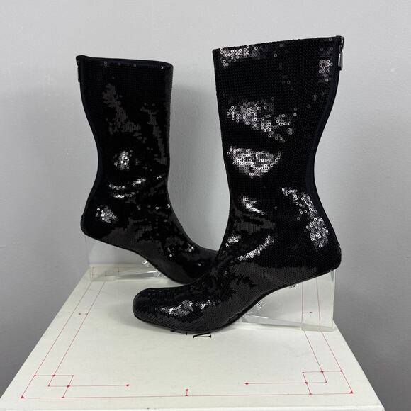 New Alexander McQueen Women's Sequin Shard Wedge Sock Boot Size EU 38.5 - Picture 6 of 12
